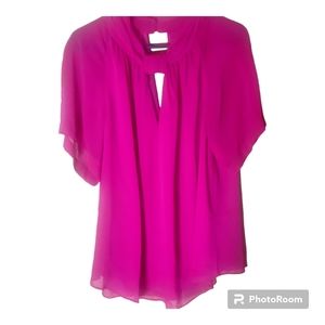 Rachel Roy Jasmine Pink Fusia color( Sonia) Draped blouse size 1X